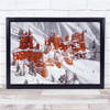 Bryce Canyon Snow Snowy Winter Red Stone Sandstone Mountain Wall Art Print