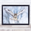 Buzzard Wings Bird Flight Landing Winter Cold Snow Feathers Wall Art Print