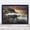 Castle Coast Sea Landscape Sunset Ruin Seascape Cliff Ocean Wall Art Print