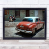 Cuba Havana Street Break Relaxing Classic Car Vintage Retro Wall Art Print