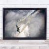 Fighter Jet Aviation Action Military War Smoke Speed Motion Wall Art Print