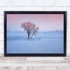 Pastel Colours Pink Tree Lonely Water Ice Snow Frost Frozen Wall Art Print