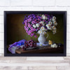 Purple Vase Flower Flowers Bouquet Grapes Grape Fruit Bloom Wall Art Print