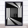 The Invisible black and white stripes man and woman talking Wall Art Print