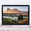 Landscape Farmhouse Fog Mist Haze Mountain Wall Art Print - PETTEX1505096