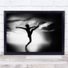 Black & White Dancer Studio Performance Elegant Silhouette Wall Art Print