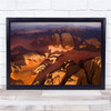 Landscape Light Desert Wadi Rum Jordan Orange Earth Aerial Wall Art Print