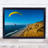 Paragliding Paraglider Coast California Delmar Beach Ocean Wall Art Print