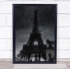 Paris Rain Reflection Asphalt Water Trocadero Eiffel Tower Wall Art Print