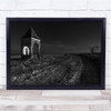 Mandra Brasov Road Way Romania Black & White Cross Chapel Religion Print