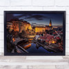 City Night Architecture Travel Unesco Cesky Krumlov Czech Wall Art Print