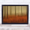 Forest Red Landscape Fog Mist Haze Fall Autumn Mysterious Wall Art Print