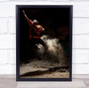 France Dust Flour Smoke Jump Leap Action Dark Low Key man Wall Art Print