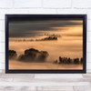 Mist Fog Haze Trees Landscape Rays Sunrays Sunset Sunrise Wall Art Print