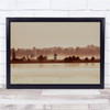 Panorama Sepia Toned Observatory Water Lake Landscape Fog Wall Art Print