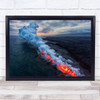 Steam Eruption Fire Apocalypse Sea Ocean Water Glow Drama Wall Art Print