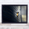 Streetlamp Shapes Wall Cloud Yellow Grey Windows Building Wall Art Print