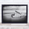 Beach Storm Landscape Slightly Unsettled black and white Wall Art Print