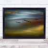 Birds Flight Sky Clouds Wildlife Wild Animals Nature Fly Wall Art Print