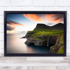 Gasadalur Denmark Faroe Islands Landscape Water Mountain Wall Art Print