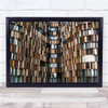 Milan Italy Modern Pattern Geometry Shades Brown Windows Wall Art Print
