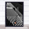 Rotterdam Abstract City Monochrome Lines Stripes Lantern Wall Art Print