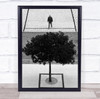 Tree Contrast Cobblestone Cobblestones Man Person Street Wall Art Print