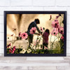 Family Flowers Pink People Bokeh Blurry Daughter Father Wall Art Print