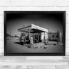 Gas Station Petrol Old Abandoned Forgotten Broken Decay Wall Art Print