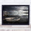 Iceland Boat Water Reflection Landscape Rural Stillness Wall Art Print