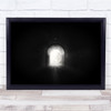 Landscape Black & White Dark Tunnel With Light Abstract Wall Art Print