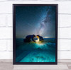 Ice Frost Frozen Snow Cold Winter Light Night Stars Sky Starry Wall Art Print