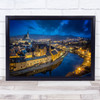 Krumlov Czech Bohemia Night Architecture Unesco Cesky Republic Wall Art Print