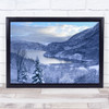 Landscape Winter Snow Cold Frost Frozen Lake Polar Norway Blue Wall Art Print