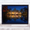 Madrid Architecture Reflection Park Spain Crystal Palace Night Wall Art Print