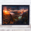 Panorama Sun Sunset Delta River Water Lapland Sweden Landscape Wall Art Print