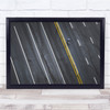 Quiet Road Yellow Line White Lines Lovely Person Umbrella Grey Wall Art Print