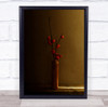 Vase Branch Fruit Light Shadow Still Life Red Painterly Autumn Wall Art Print