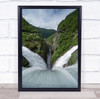 Waterfall Waterfalls Water Power View Landscape Tafjord Norway Wall Art Print