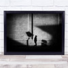 Street Person Man Cap Shadow Ombre 3 Wall Art Print