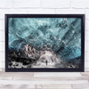 Ice cave glacier man snow landscape Wall Art Print