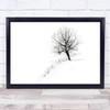 A Single Tree Snow Black And white Wall Art Print