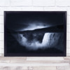 black and white sea view waterfall Wall Art Print