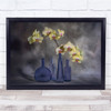 Orchids Flower Bottles Still Life Wall Art Print