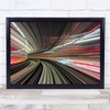 Warping fast motion lights tunnel Wall Art Print