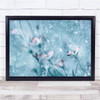 droplets blue pink floral nature Wall Art Print