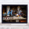 Fishmongers working market India Wall Art Print