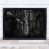 Rain In The dingy Alley building Wall Art Print