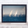 Blur Sea view sail boats ocean Wall Art Print