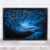 Kingdom Of Ice cave blue light Wall Art Print